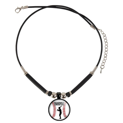 Personalized Boys Baseball Name Necklace Customized Name and Number Pendant Jewelry