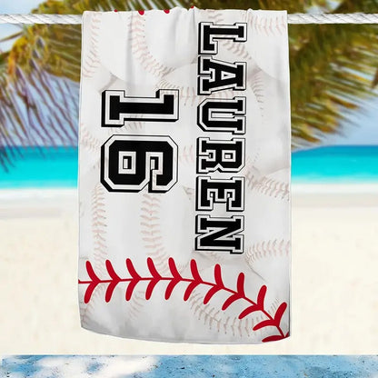 Themed Beach Towel - Personalized Name & Team Design-Customized Towel