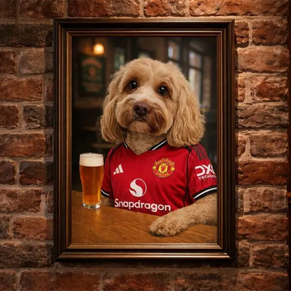 Custom Football Dog Portrait | Personalised Pet Print for Football Fans