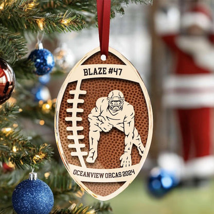 American Football Player Ornament, Football Fan Gift