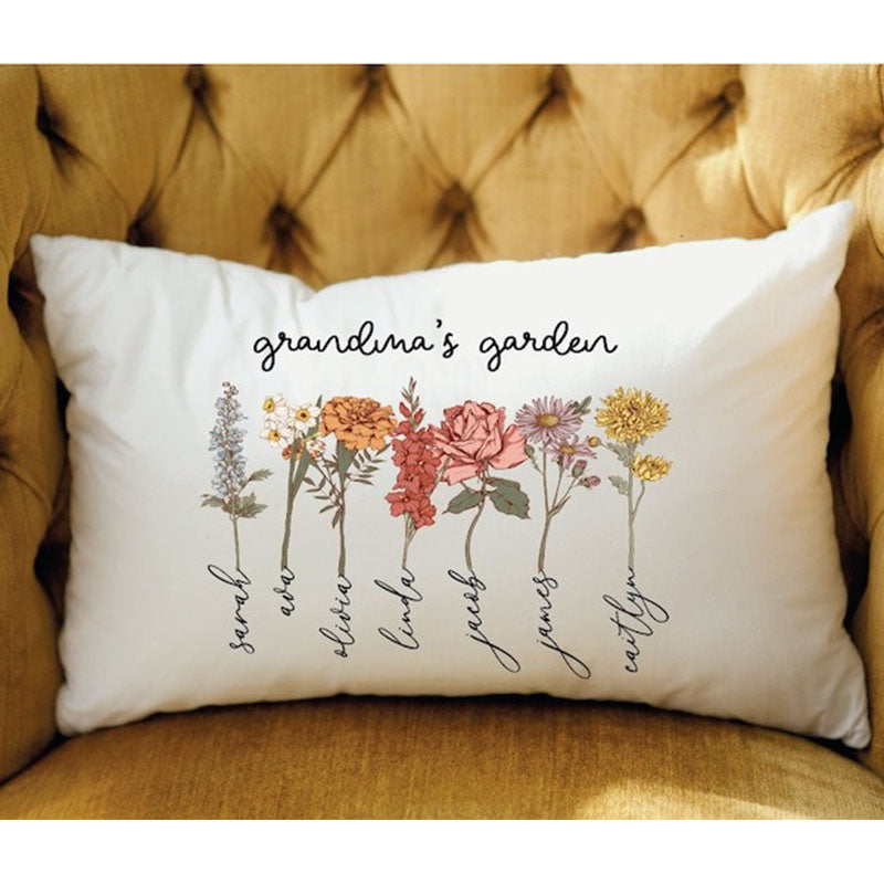 Grandma Mother's Day Gift, Personalize Grandma's Garden Pillow