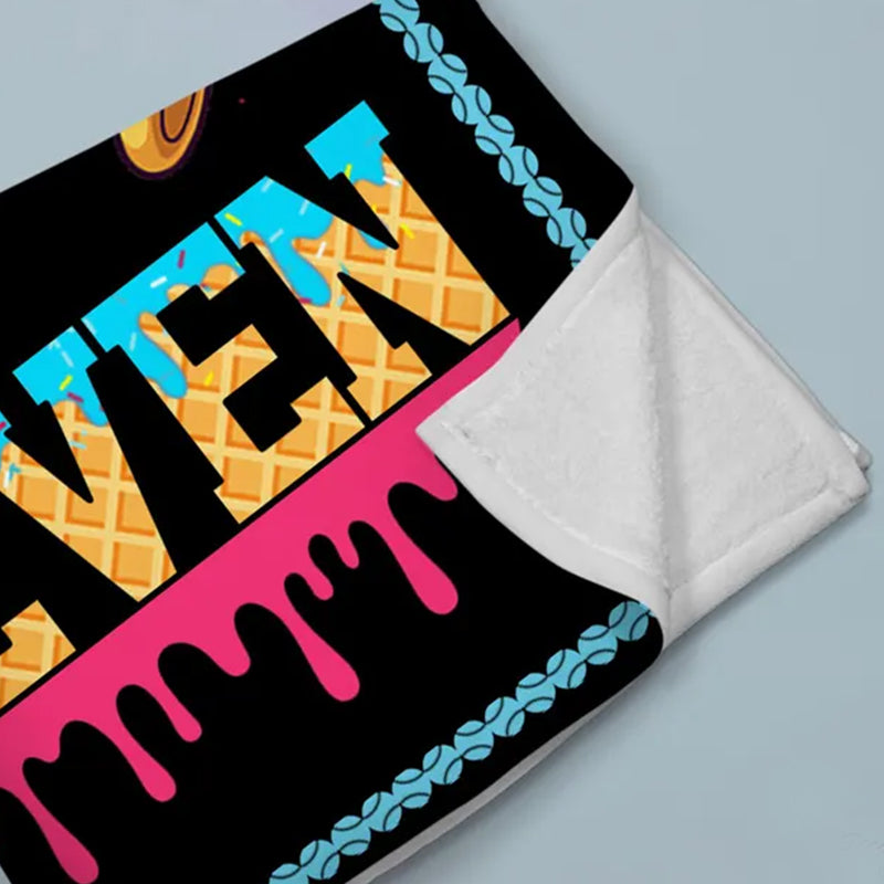 Custom Ice Cream Drip Baseball Blanket