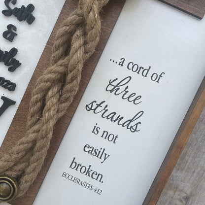 Personalized Three Strand Rope Wedding, Anniversary Gift