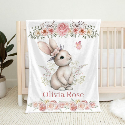 Personalized Bunny Baby Blanket