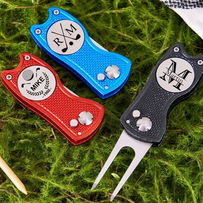 Personalized Golf Divot Tool With Ball Marker,Custom Retractable Divot Tool