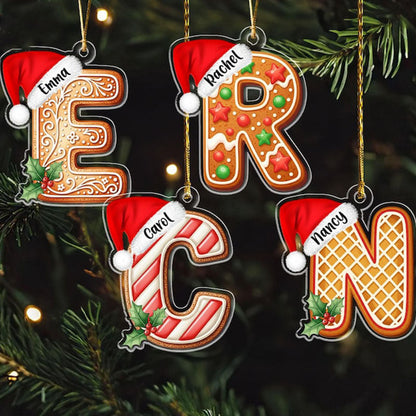 Personalized Gingerbread Alphabert Acrylic Ornament