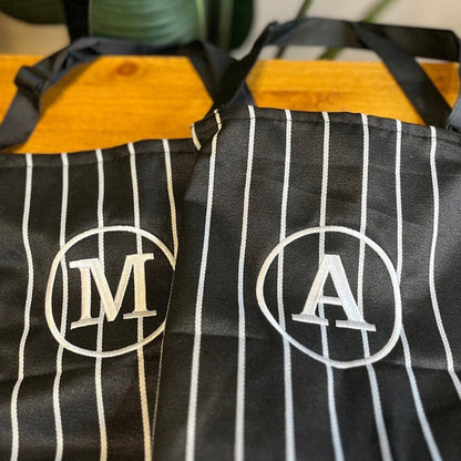 Personalized Embroidered Striped Apron