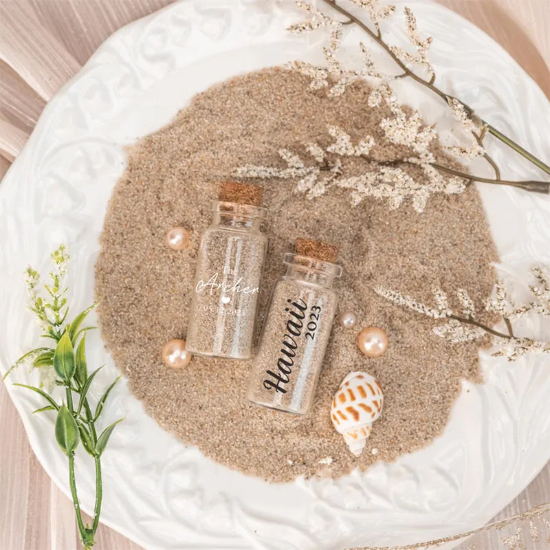 Custom Honeymoon Sand Bottle | Honeymoon Heart Glass Jar