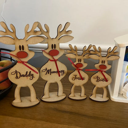 Personalised Freestanding Reindeer, Family Christmas Decoration, Place Names Setting Decoration