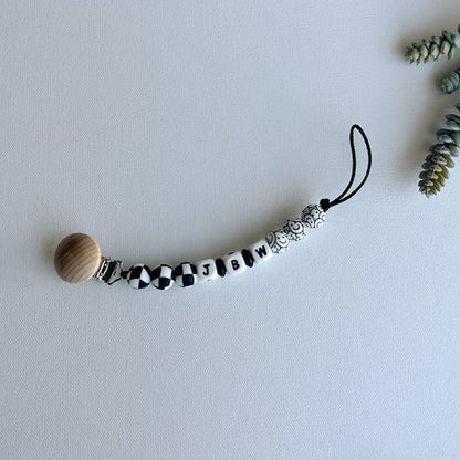 Neutral Personalized Custom Pacifier Clip | Custom Baby Name | Personalized Baby Gift | Baby Shower | Newborn Gift | Smiley | Checkered Clip