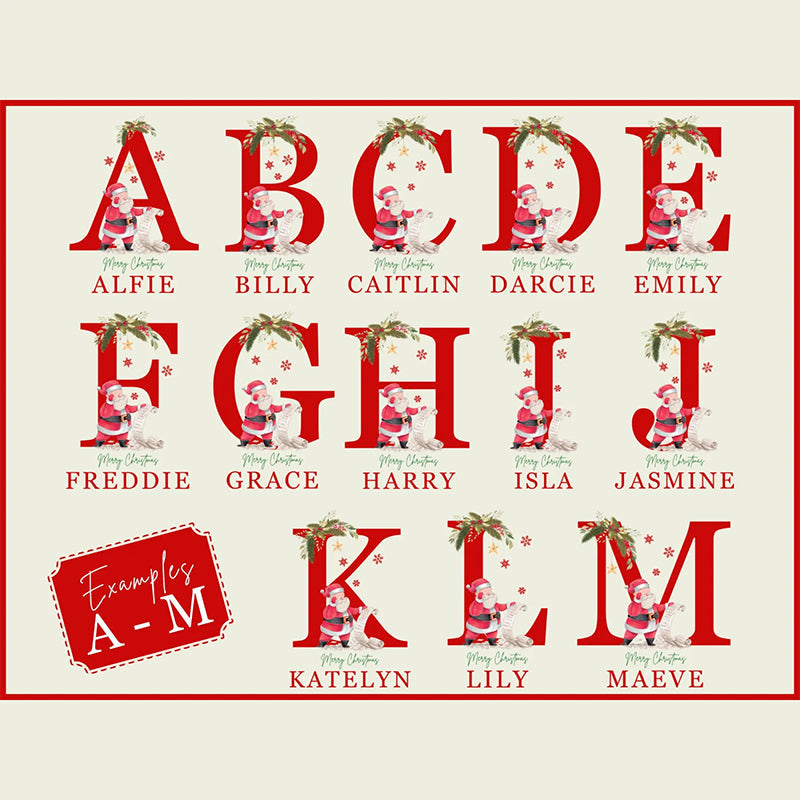 Personalized Name & Initial Christmas Gift Sack Custom Your Name