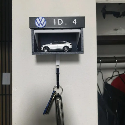Mini Garage Key Holder: Toy Car Display with Hidden Compartment