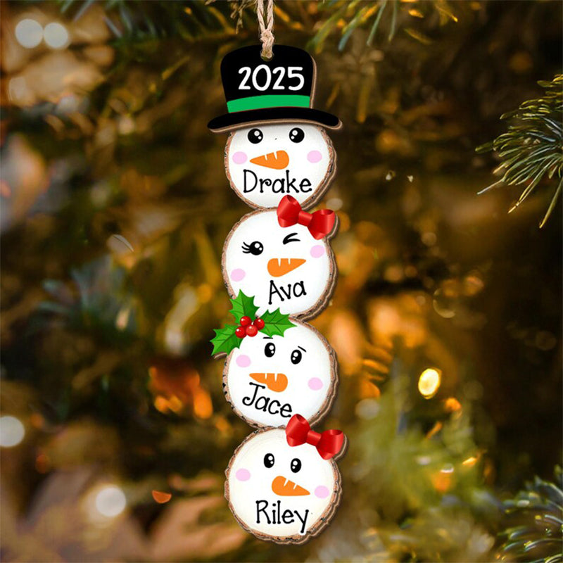 Cute Snowman Family Christmas Ornament 2025