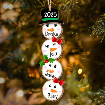 Cute Snowman Family Christmas Ornament 2025
