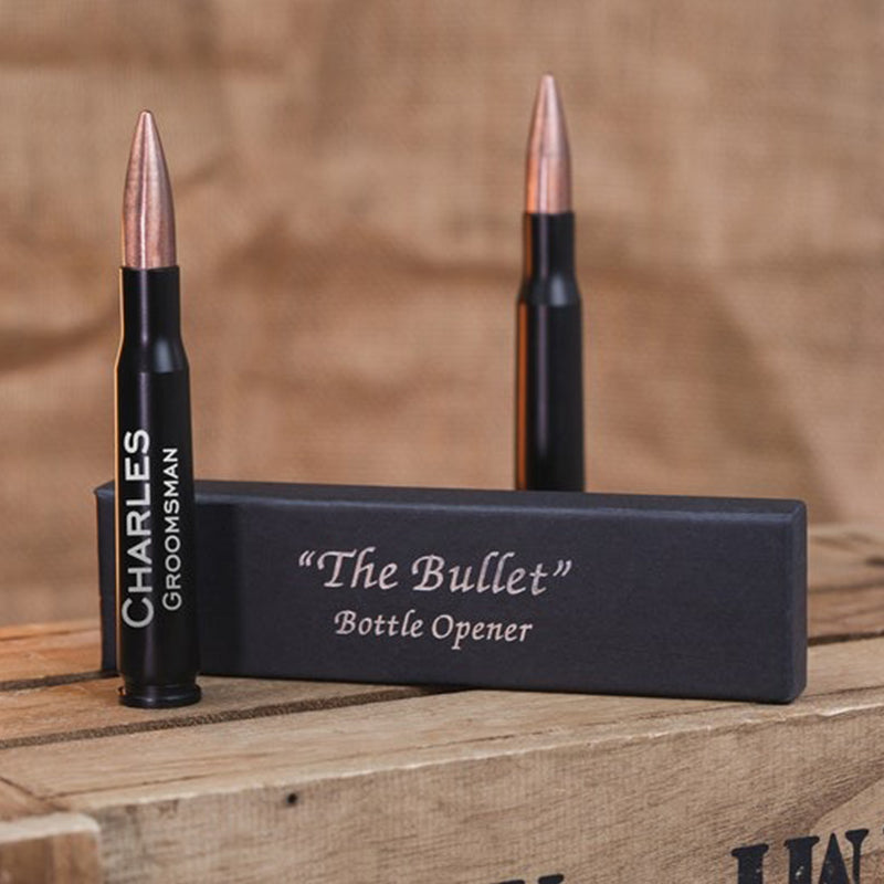 Personalized Bottle Opener 50 Caliber, Groomsman Gift Engraved Beer Bottle Opener