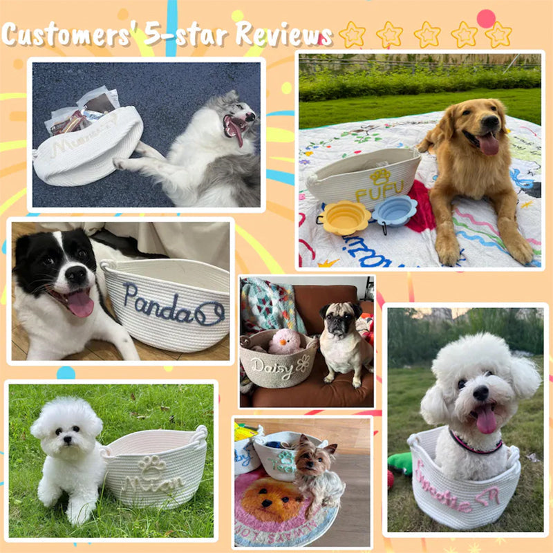 Personalized Pet Toy Basket,Cat Toy Organizer