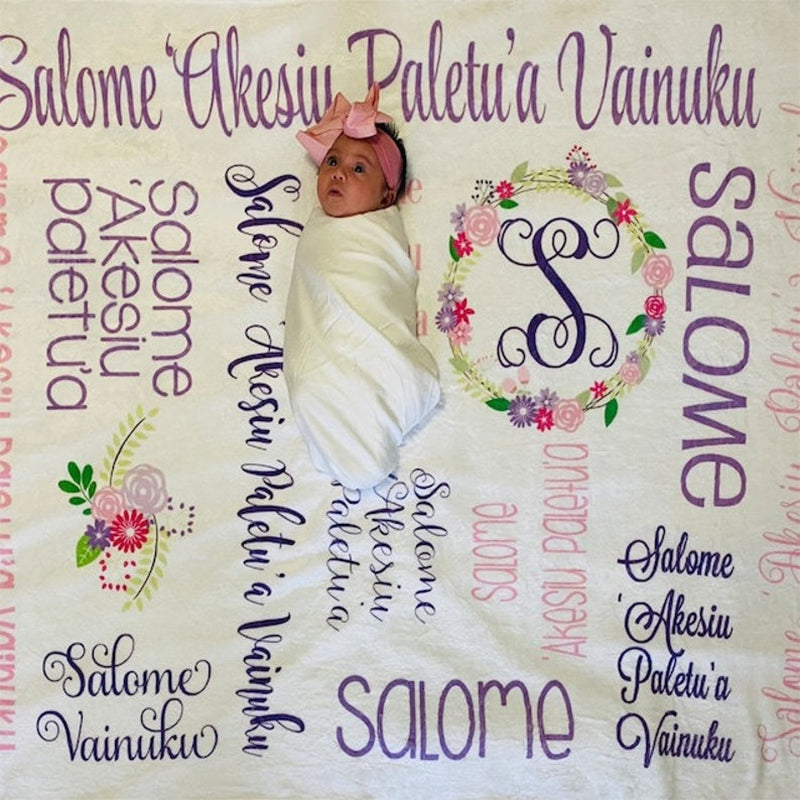 Baby Girl - Personalized Girl Blanket - Monogram Girl Blanket