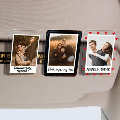Personalized Sun Visor Picture Clip, Custom Photo Car Visor Clip