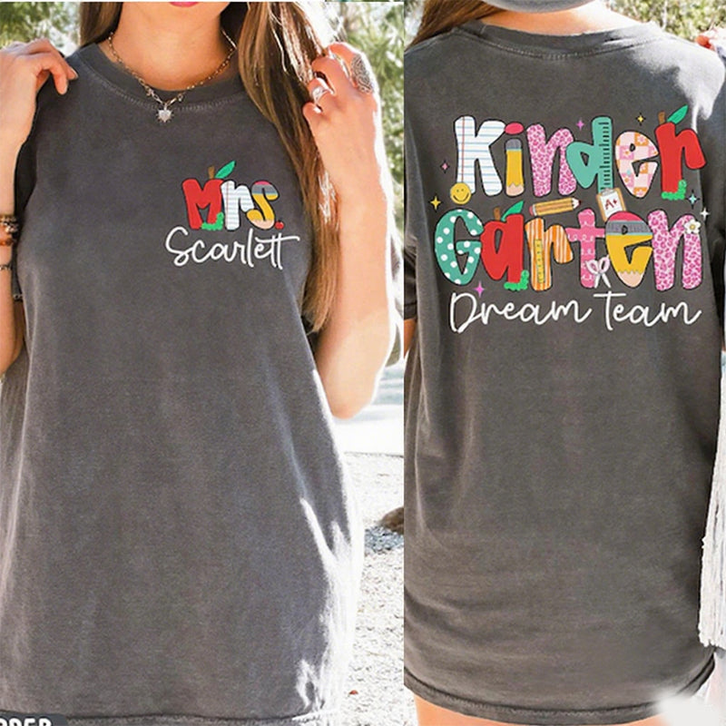 Personalized Teacher Name Shirt, Kindergarten Dream Team Teacher Shirt