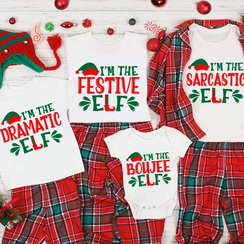 Elf Family Christmas Shirt, Family Christmas Pajamas