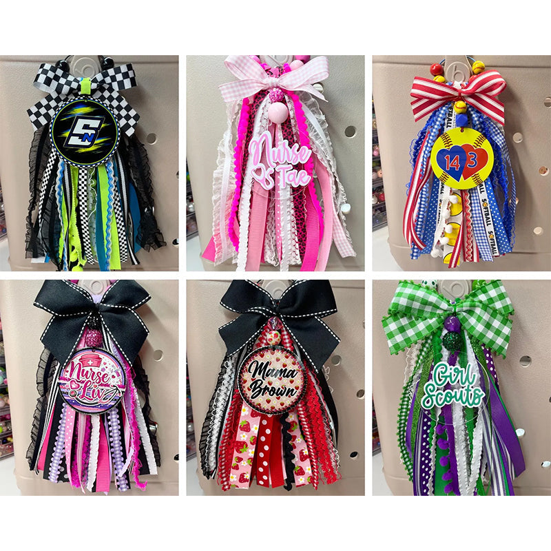 Custom FULL Ribbon Bag Tassel | Bogg Bag Tassels | Sports Ribbon Tassel