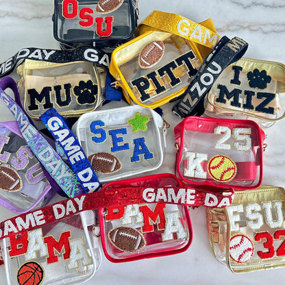 Clear Stadium Bag - Clear Crossbody Purse - Customizable Stadium Bag game day clear bag