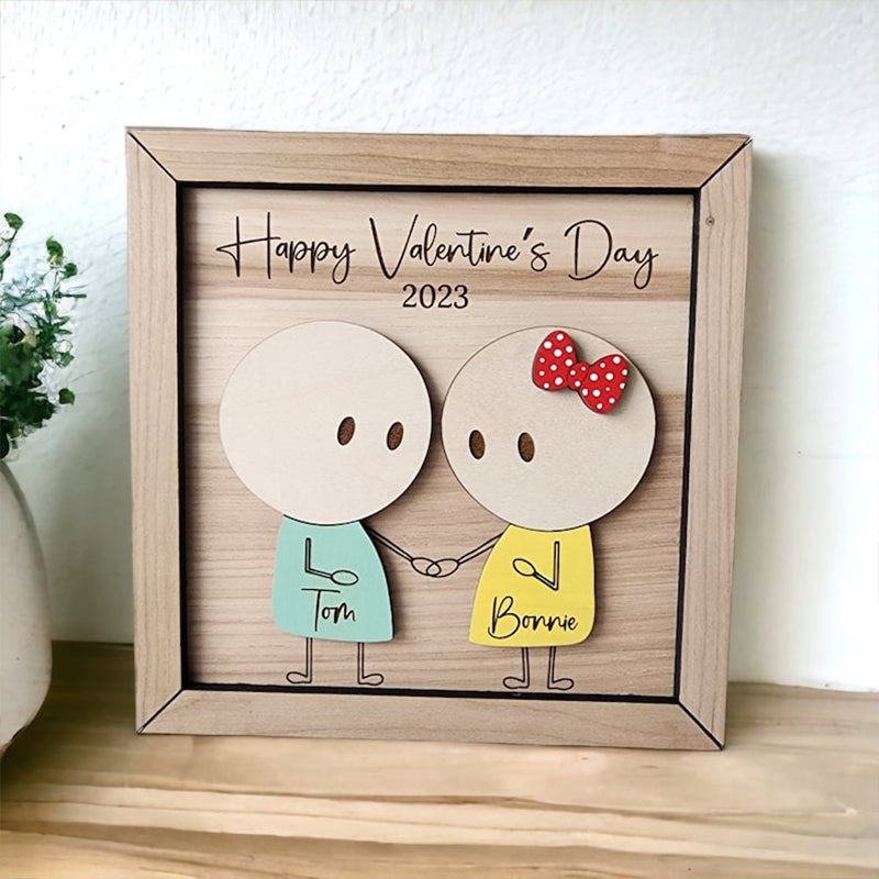 Anniversary Couple Gift, Personalized Couple Wooden Sign