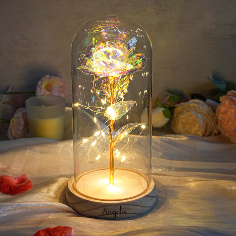 Galaxy Rose Flower Gifts,Personalized Galaxy Rose Night Light