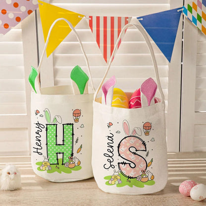 Personalized Easter Bunny Carrot Eggs Large Capacity Basket