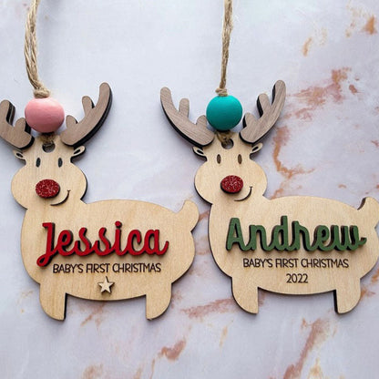 Baby’s First Christmas Ornament 2023|Reindeer Ornament