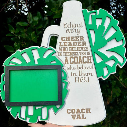 Custom Cheer Coach Photo Frame | Personalized Cheer Wall Hanging
