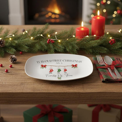 Personalized First Christmas Family Plate