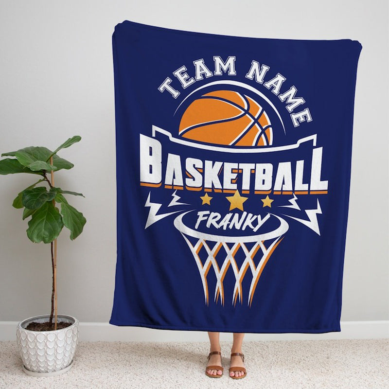 Personalized Basketball Blanket - Custom Name & Team Name