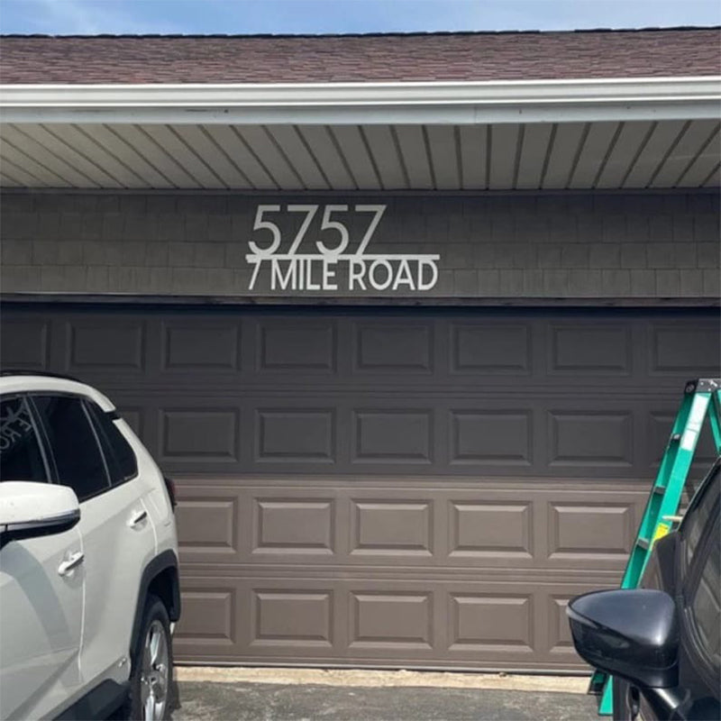 Modern Metal House Numbers With Street Name