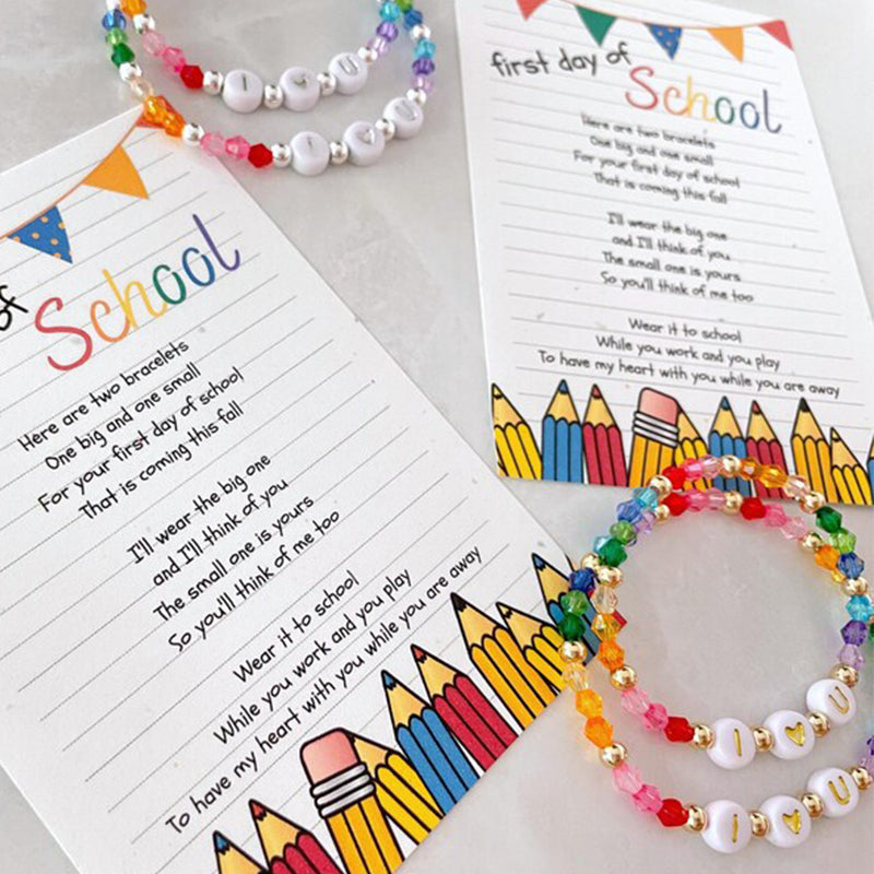 First day of school bracelet set | kindergarten bracelet