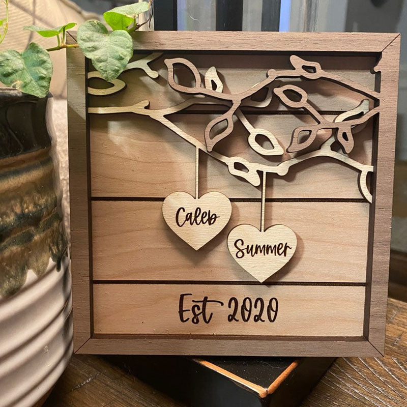 Personalized Wooden Sign Couples Custom Wood Sign Personalized Wooden Family Tree Sign