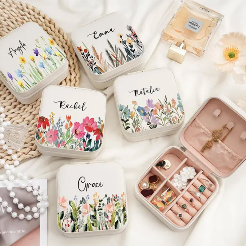 Travel Jewelry Box with Name,Birthday Christmas Gift for Women