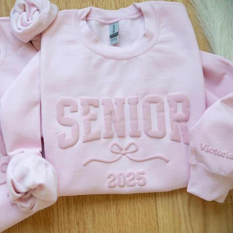 Custom Senior Graduation Gift for Her Senior 2025 Grad Gift Puff Print Sweatshirt