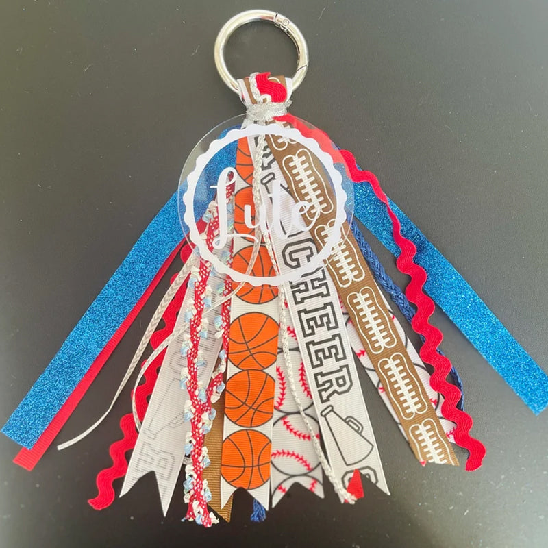 Sports theme Monogram Bogg Bag Charm Tassel