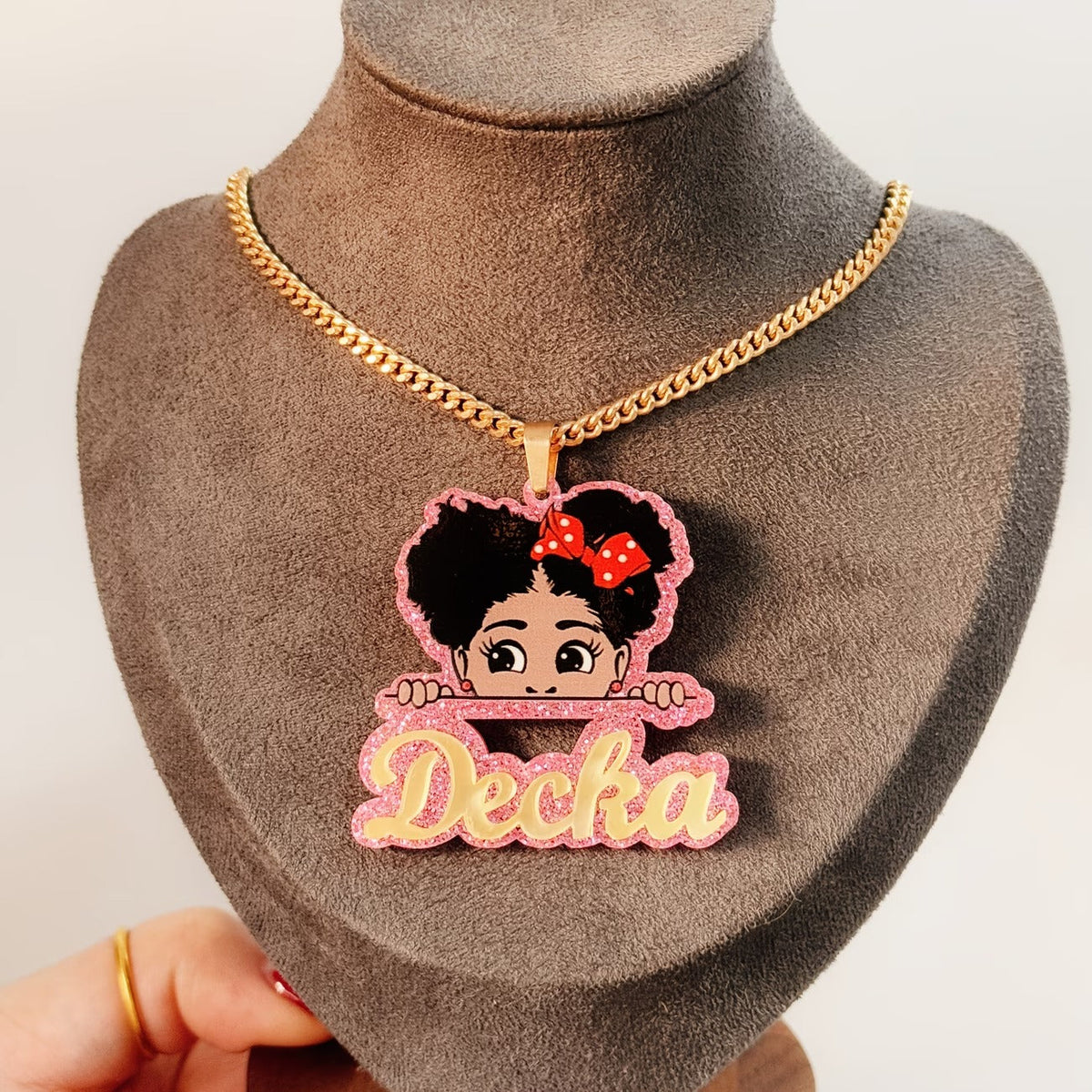 Custom Acrylic Name Necklace Featuring
