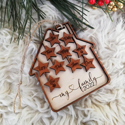 Personalized Christmas tree decor, Holiday wood ornament, Custom House