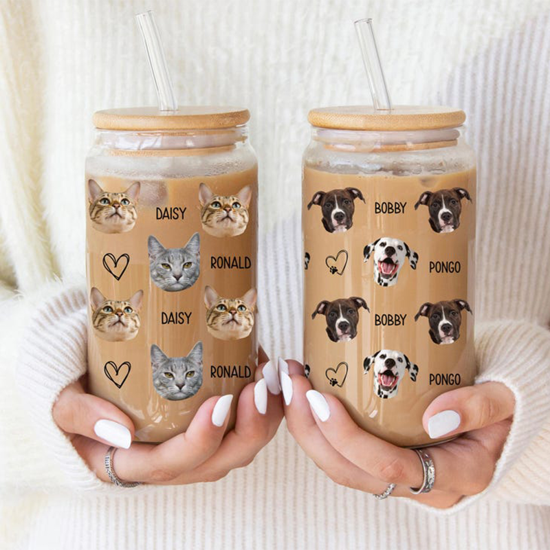 Personalized Pet Photo Glass Cup