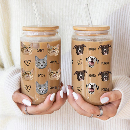 Personalized Pet Photo Glass Cup