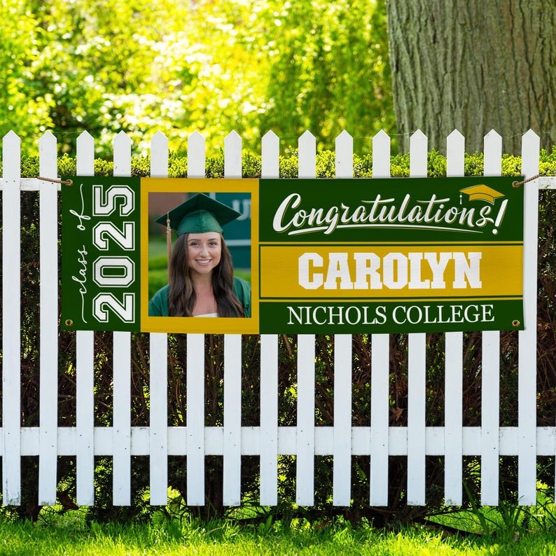 Personalized Graduation Banner w/ Photo, Name & School