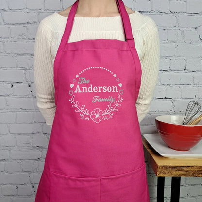 Customizable apron embroidered Personalized name kitchen apron with pockets