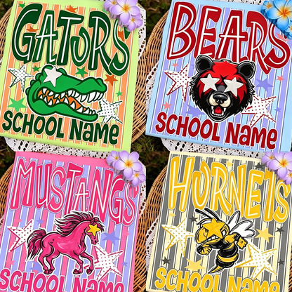 Custom Mascot Neon Striped  Shirt