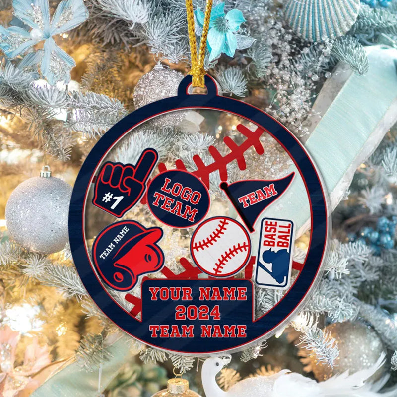 Custom Baseball Christmas Shaker Ornament, Baseball Ornament