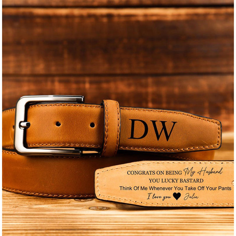 Personalized Leather Belt, Custom Leather Belt for Dad