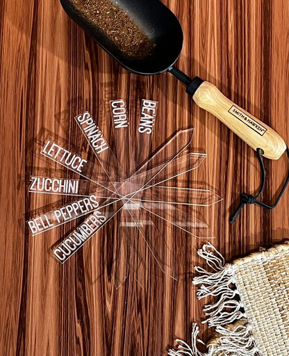 Laser Engraved Clear Veggie/Herb Garden Tags Packs