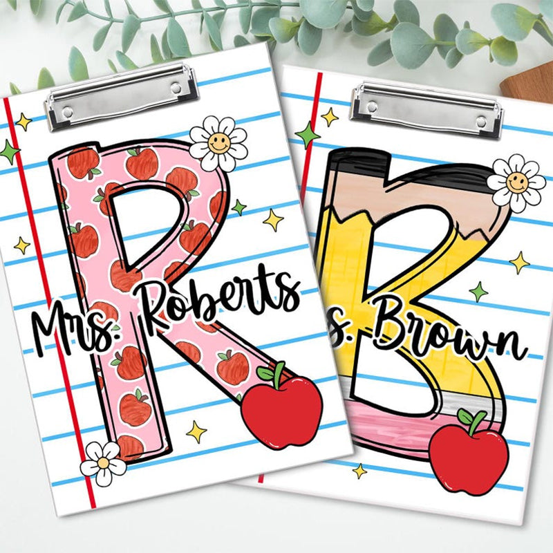 Personalized Teacher Clipboard,Teacher Initial Name Gift